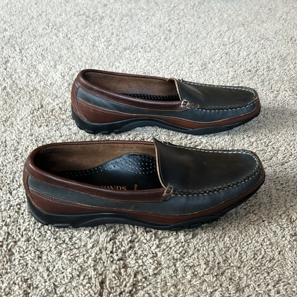 Allen Edmonds Boulder Venetian Driving Moccasin Black Brown Leather Men SZ 9 - Picture 2 of 9